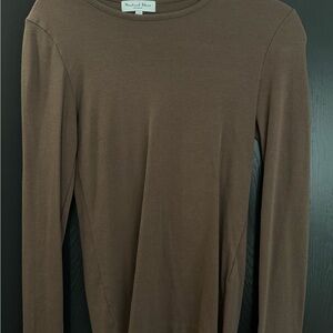 Michael Stars Taupe Ribbed Top